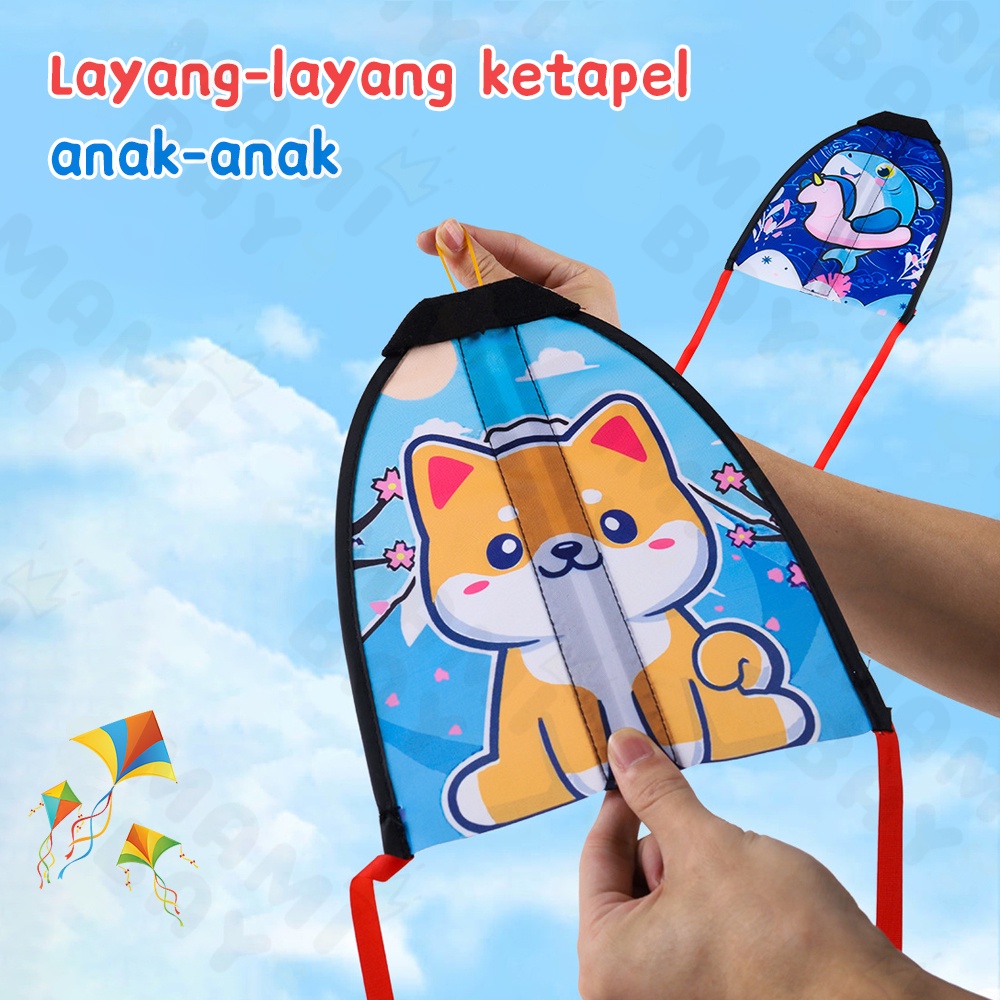 Mamibayi Mainan Ketapel Model Layang Layang Catapult Kite Layangan Karakter Lucu Mainan Anak