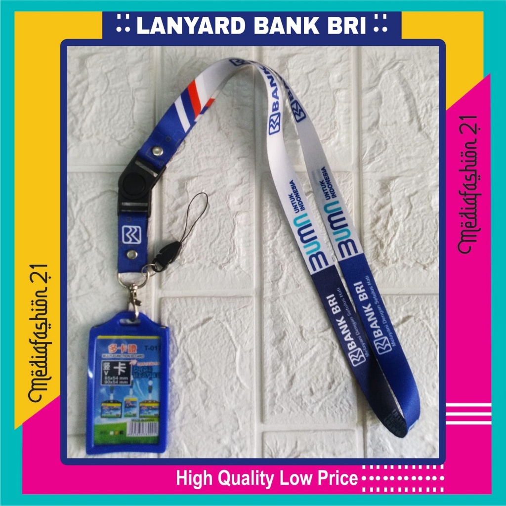 

Lanyard Tali Gantungan ID Card BRI Free Strap Gantungan HP/Flashdisk