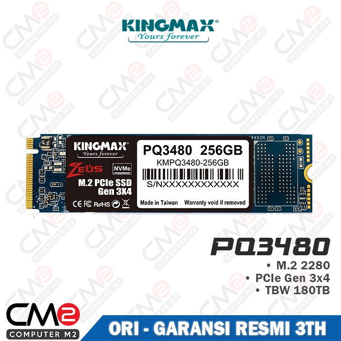 Kingmax SSD PQ3480 256GB M.2 NVMe PCIe Gen3x4