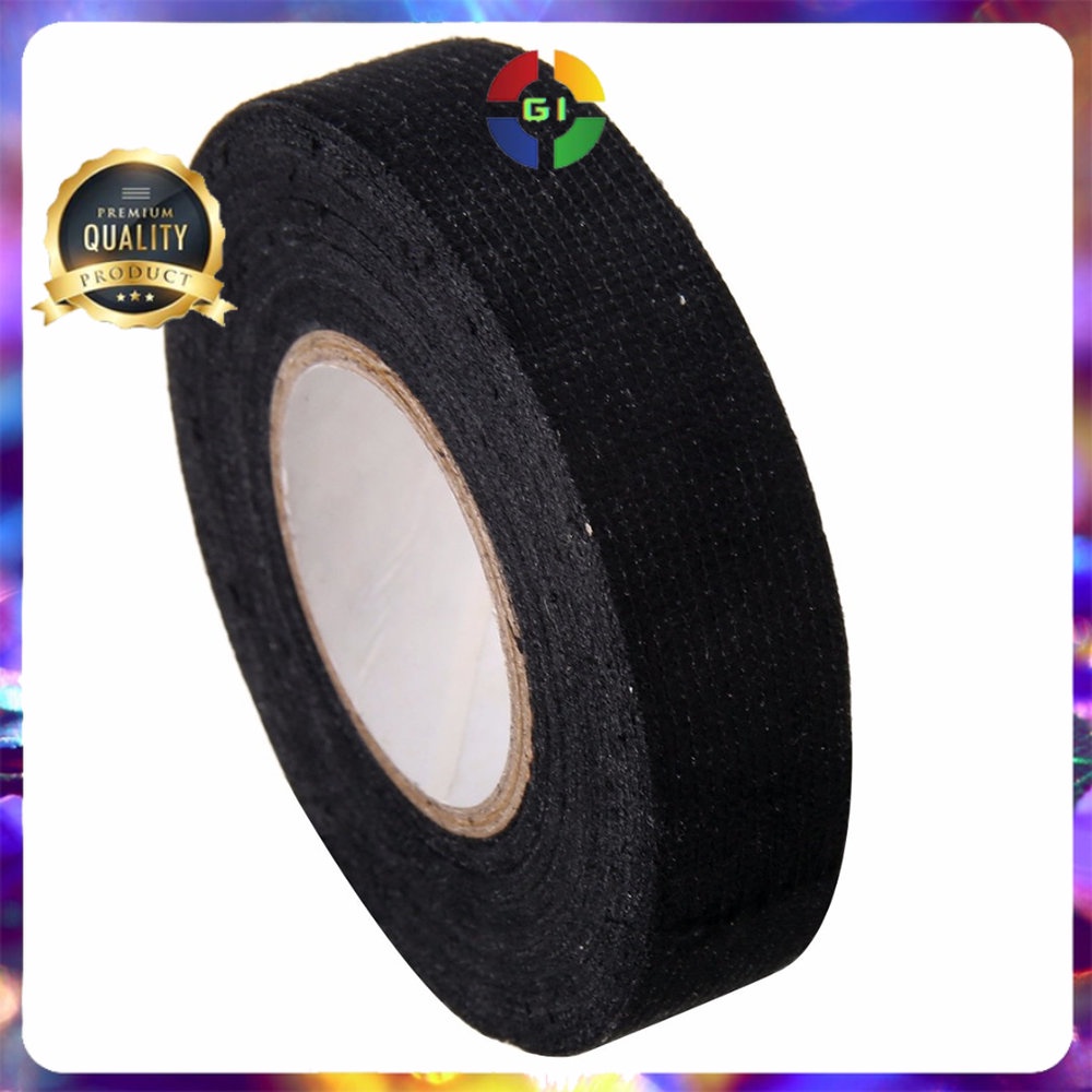 Lakban Kabel Listrik Adhesive Cloth Wiring Tape 19mm Black