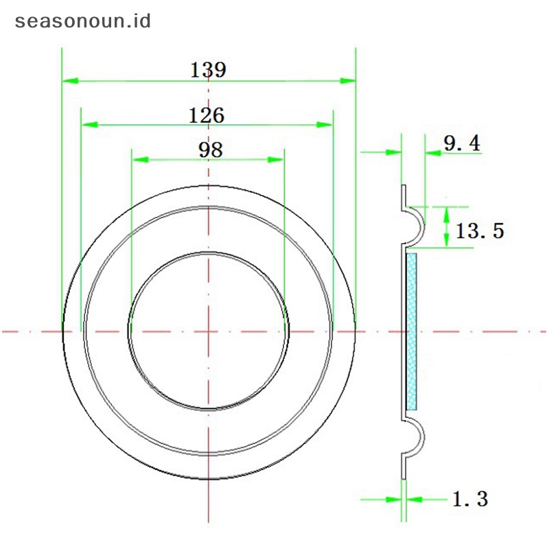 Seasonoun 139mm Speaker Subwoofer Radiator Pasif Diafragma Karet Tanduk Diafragma.