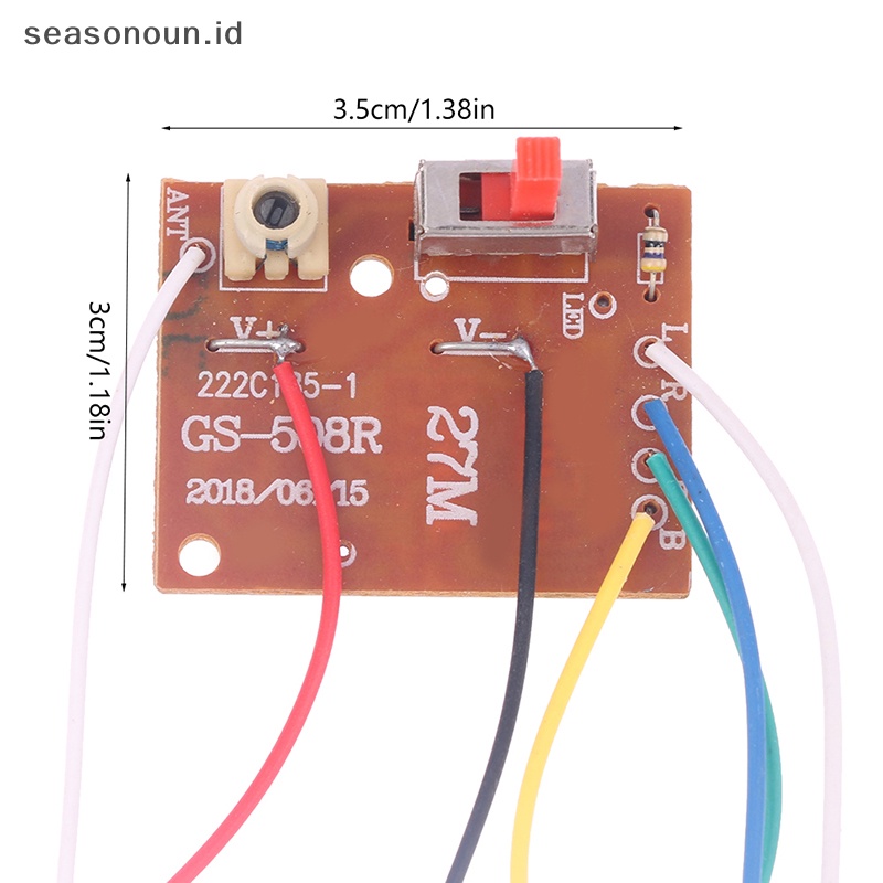 Seasonoun 4CH RC Remote Control Papan Pemancar Dan Receiver Sirkuit 27MHz.