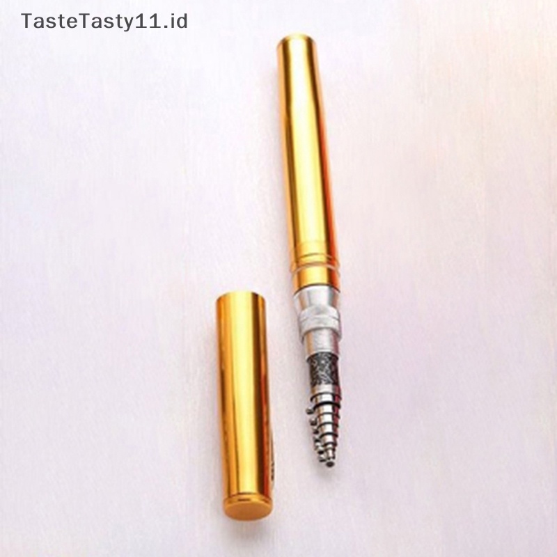 Tastetasty Portable Pocket Telescopic Mini Pancing Bentuk Pulpen Folded Fishing Rod Rumput Laut Kecil.