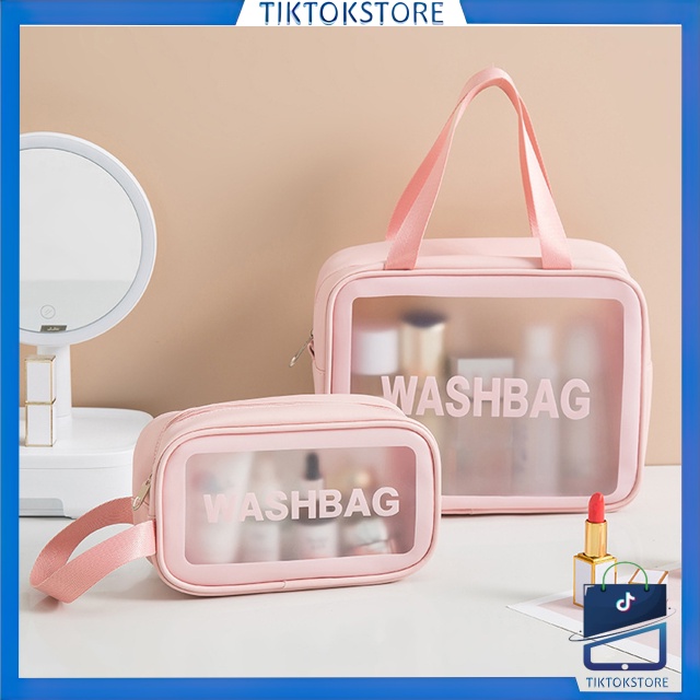 TIKTOK - D6104 Tas Kosmetik Transparant T5246 / Pouch Make Up / Tas Make up Waterproof / WASHBAG Pouch Travel Make Up Bag Organizer Dompet Kosmetik Toiletry Waterproof Pouch Kosmetik / Pouch Make Up Wash Bag