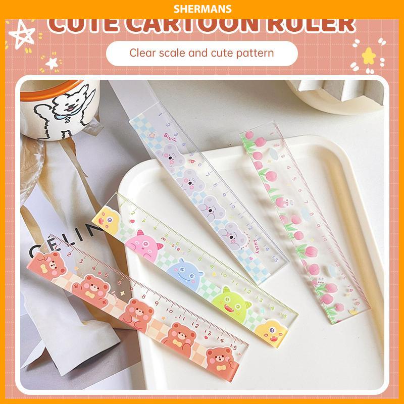 

[Ready Stock❤️]15cm Bear Rabbit Ruler Multifungsi Diy Alat Gambar Siswa Kartun Penggaris Double sherman