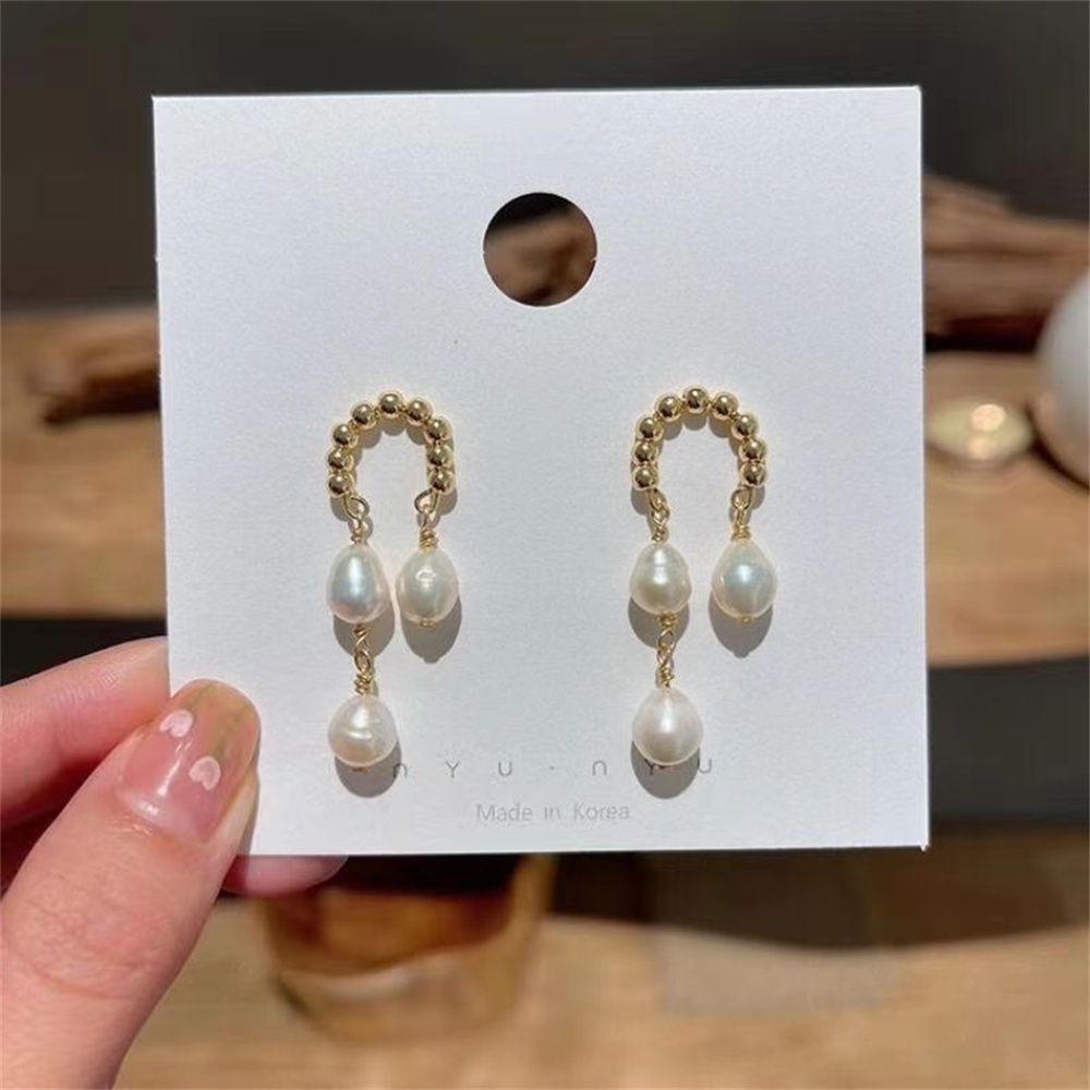 Anting Rumbai Mutiara Korea Desain Tinggi Rasa Studs Earring Earstuds Perhiasan Aksesoris