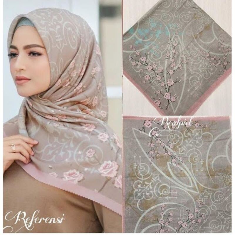 Karimake Hijab / Kerudung Segi Empat Voal Premium Printing Motif Polka Dot Delight Laser Cut 110 x 110