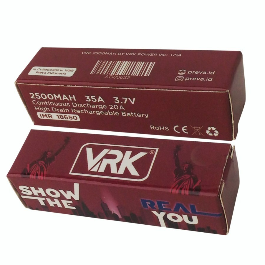 BATERAI VRK BATTERY 18650 2500MAH VRK AUTHENTIC BATERAI