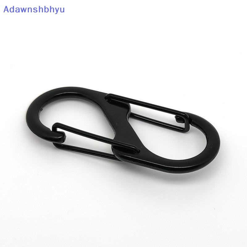 Adhyu 10Pcs Carabiner Stainless Steel Tipe S Dengan Kunci Gantungan Kunci Kait Camping Key-Lock ID