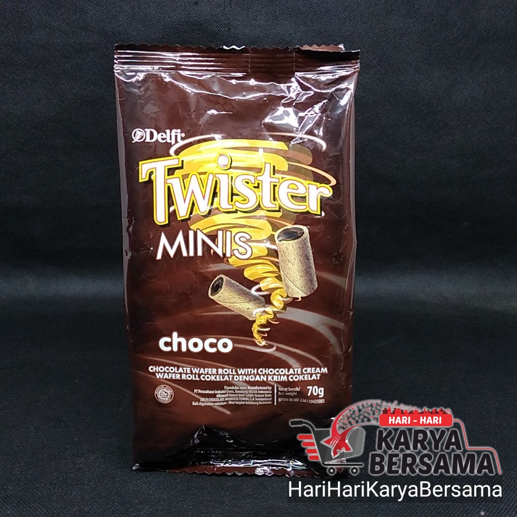 

DELFI TWISTER MINIS WAFER ROLL CHOCO WITH CHOCOLATE CREAM 70GR