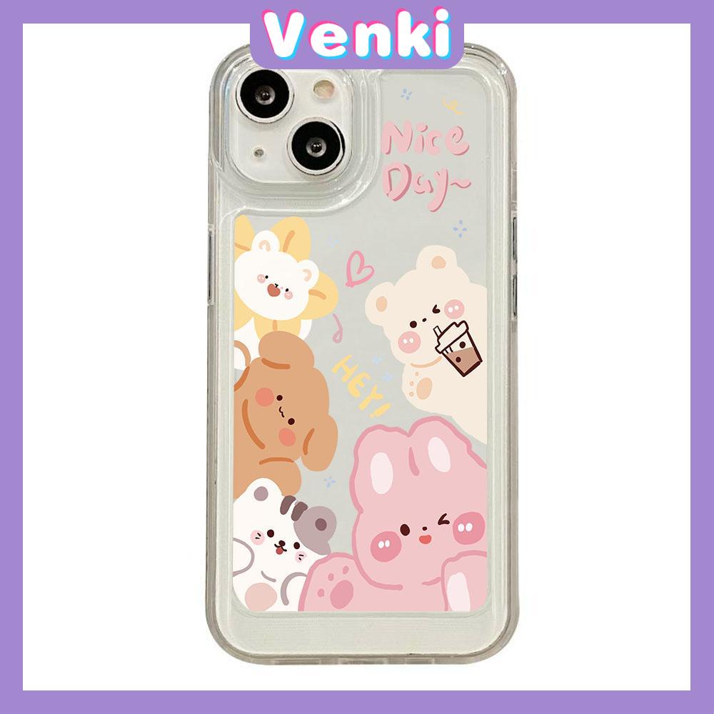 For iPhone 11 iPhone Case Clear Big Hole Space Case TPU Soft Case Shockproof Protection Camera Cute Bear Bunny Compatible with iPhone 14 13 Pro max 12 Pro Max 11 xr xs max 7 8Plus