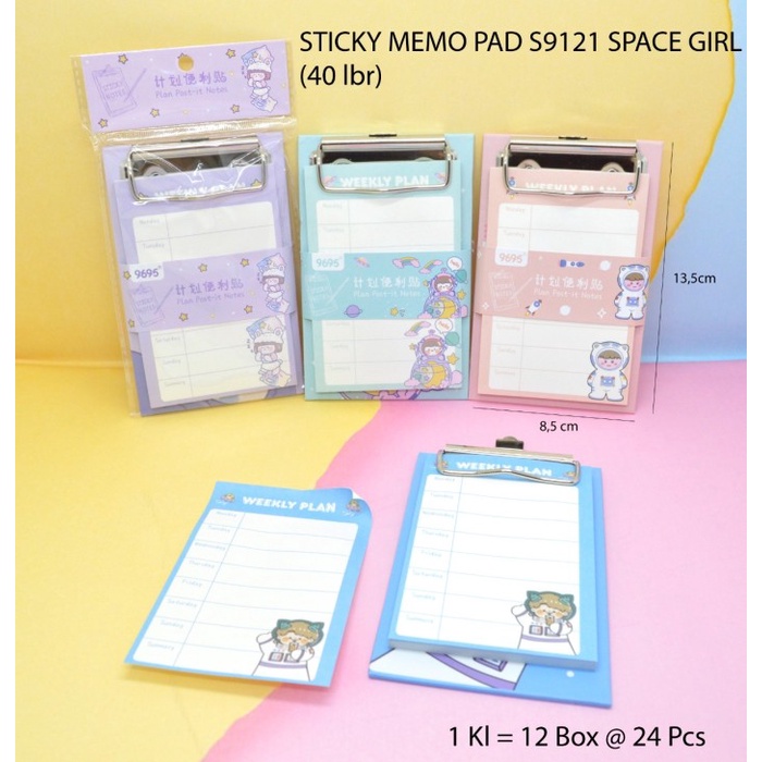 

sticky memo pad motif space girl satuan -ZilongSell