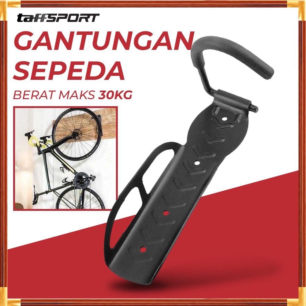 MURAH TaffSPORT Gantungan Dinding Sepeda Bike Wall Hook Hanger - 56921 - Black MURAH