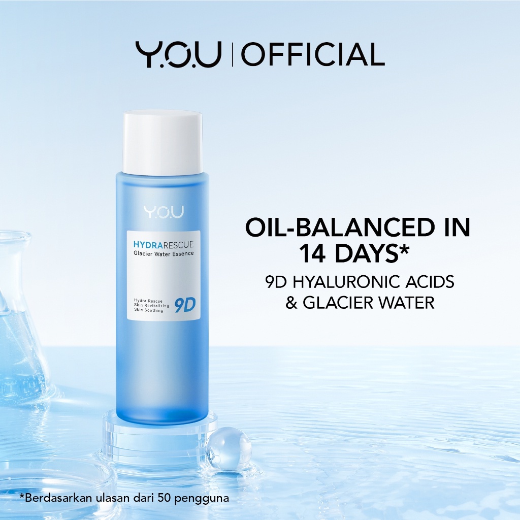 ★ BB ★ Y.O.U HydraRescue Glacier Water Essence 60 ml | Hyaluronic Acid for Hydrating | Melembapkan Kulit - YOU