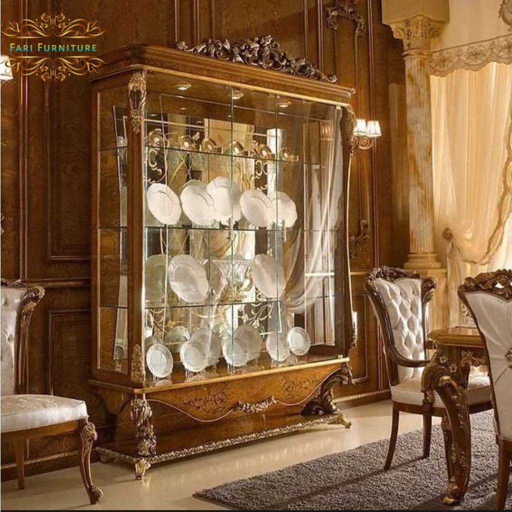 Bufet Kaca Hias Mewah Furniture Jepara