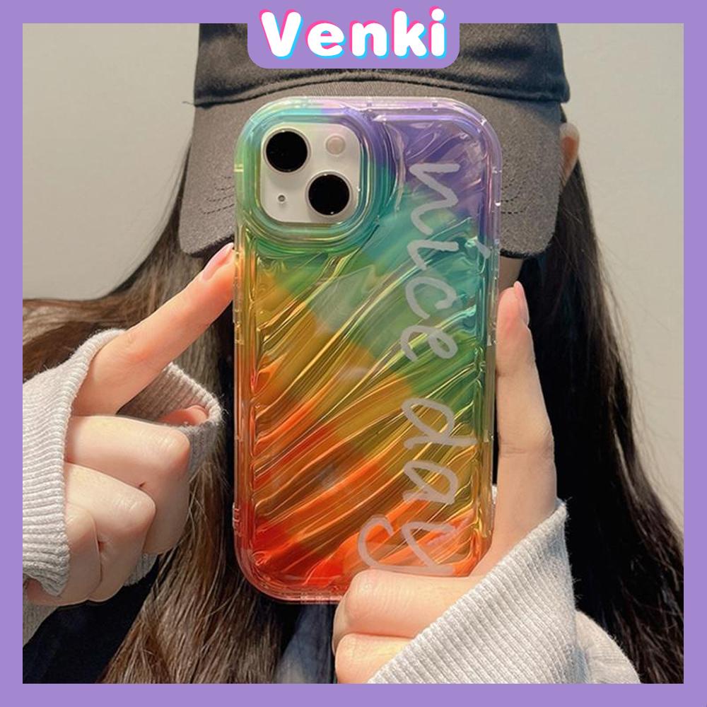 VENKI - For iPhone 11 iPhone Case Laser Reflective Transparent Phone Case TPU Soft Shockproof Airbag Case Protective Camera Rainbow Compatible with iPhone 14 13 Pro max 12 Pro Max