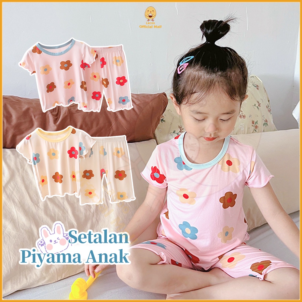 Lacoo Piyama setelan anak perempuan Baju tidur anak katun