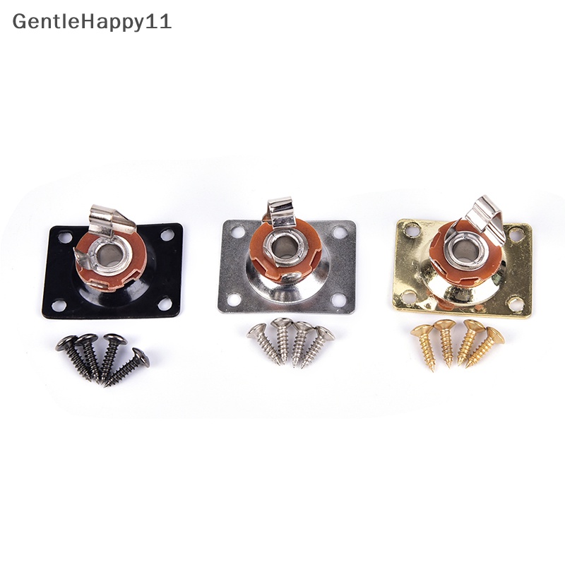 Gentlehappy Sliver Square Style Plat Jack Gitar Baru, Socket Output Chrome Rectangle id