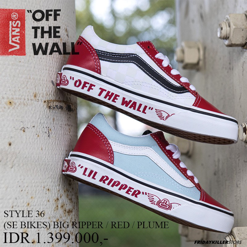 SEPATU VANS OFF THE WALL | STYLE 36 SE BIKES BIG RIPPER / RED / PLUME