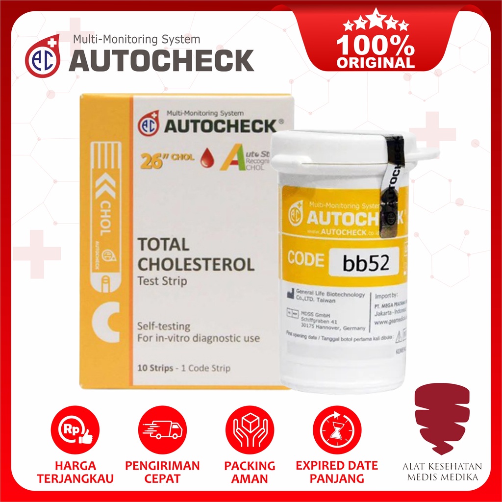Autocheck Cholesterol Cek Test Strip Kolesterol Refill Isi 10 Strips