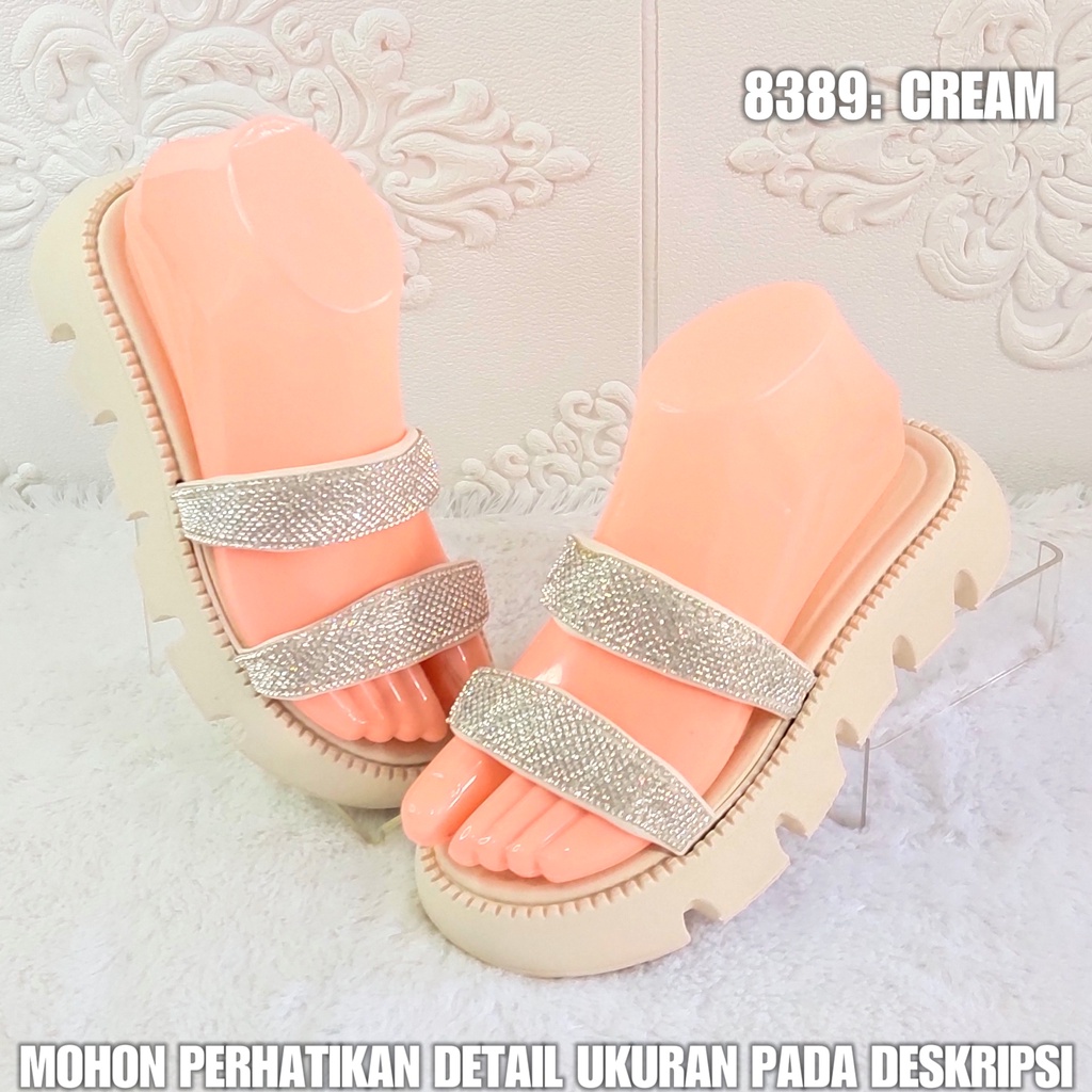 Sandal Wedges Wanita 8389 Sendal Viral Kekinian Fashion SDLWW