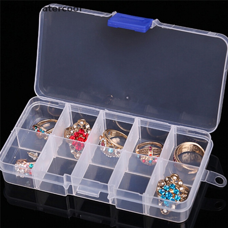 Deid Plastik 10slot Adjustable Kotak Penyimpanan Perhiasan Case Craft Organizer Beads Martijn