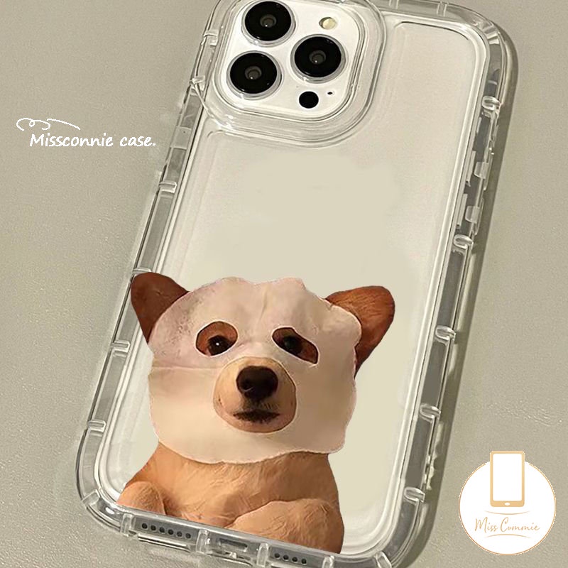 Masker Lucu Kartun Kucing Anjing Lucu Casing Ponsel Untuk Redmi 12C 10C 10A A1 9T 9 10 9A 9C NFC Redmi Note10 9 11 8 10 Pro Max 10s 11s POCO F4 Airbag Shockproof Soft Case