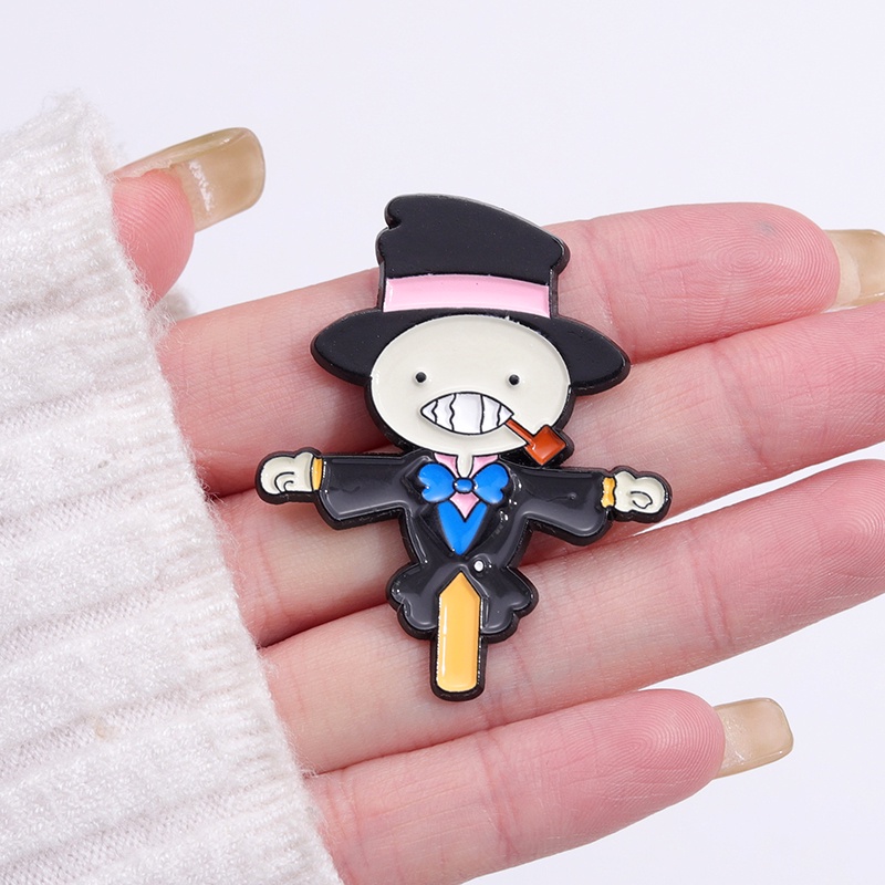 Scarecrow Boy Enamel Pin Anime Perhiasan Ransel Caartoon Topi Sweater Custom Hadiah Wanita Gadis Rumah Mobil Teman Aksesoris