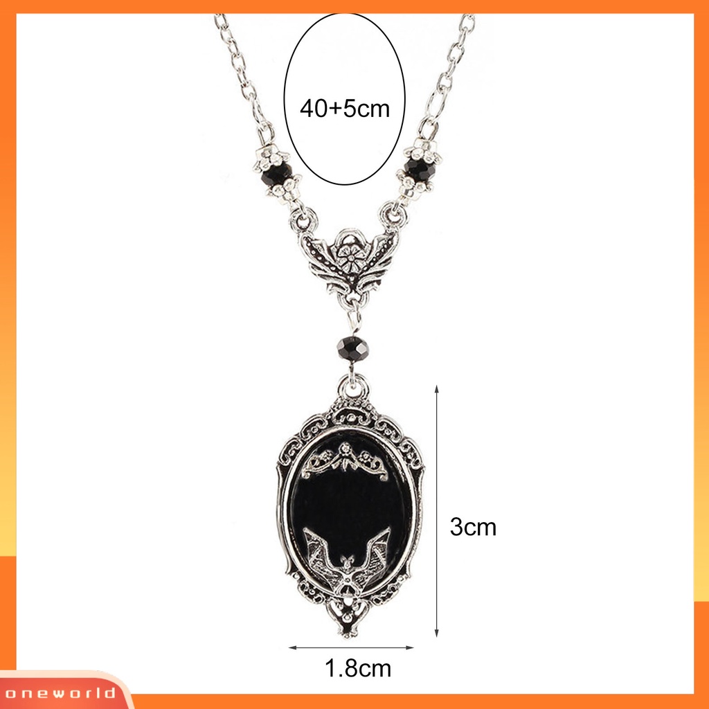 [ONE] Vintage Liontin Kalung Indah Gothic Halloween Kalung Kelelawar Untuk Pesta