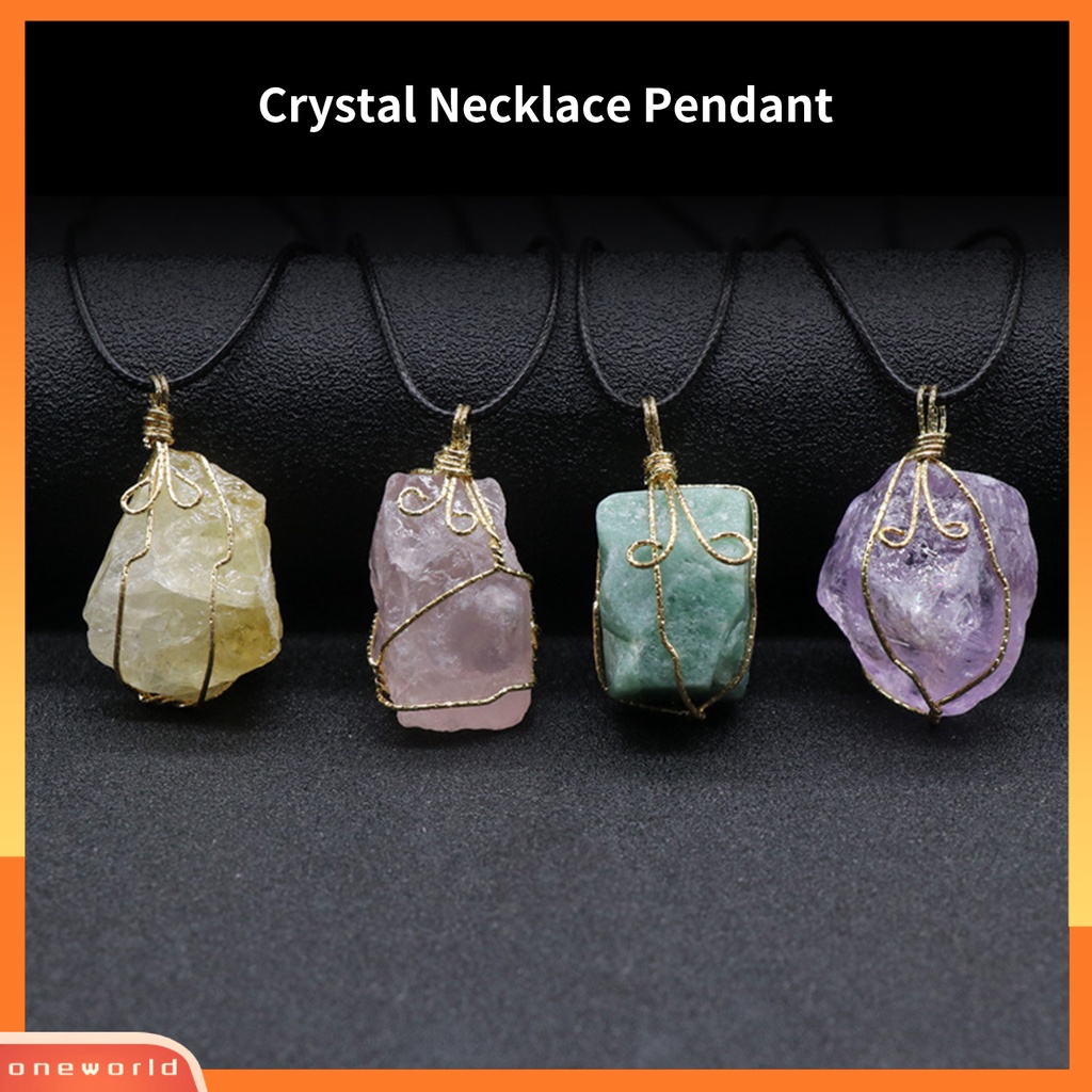 [ONE] Kalung Liontin Kristal Imitasi Tidak Teratur Bentuk Batu Unisex Warna Cerah DIY Perhiasan Liontin Perhiasan Hadiah