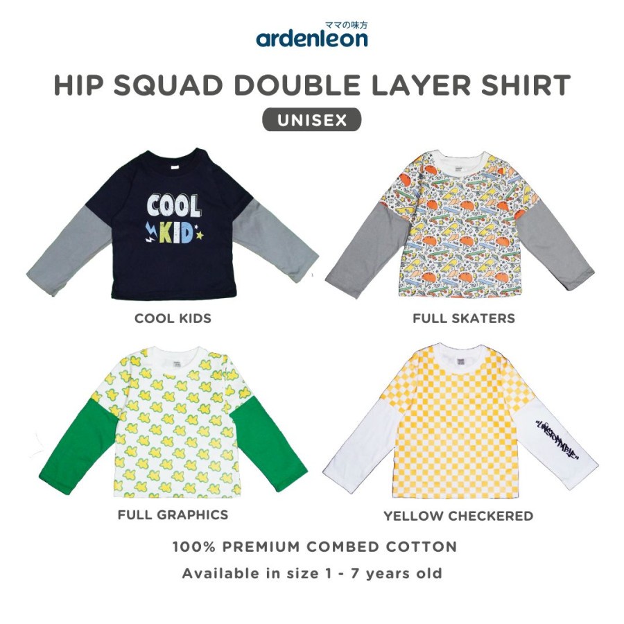 ARDENLEON - Hip Squad Double Layer Shirt | Kaos Panjang Anak