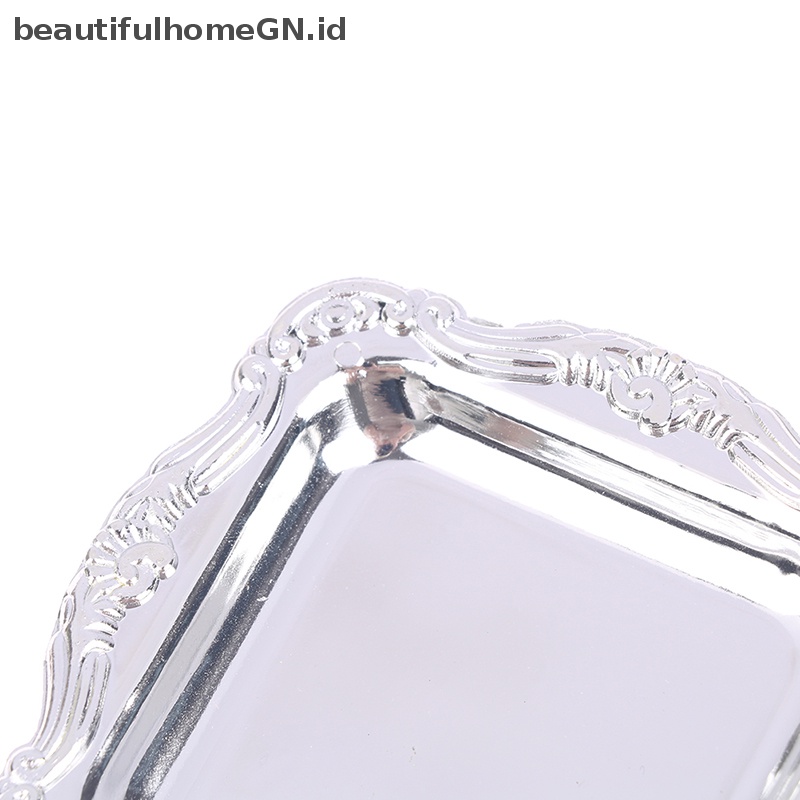 {Cantik} 2pcs Miniatur Rumah Boneka Aksesoris Piring Simulasi Nampan Teh Plastik Mini~