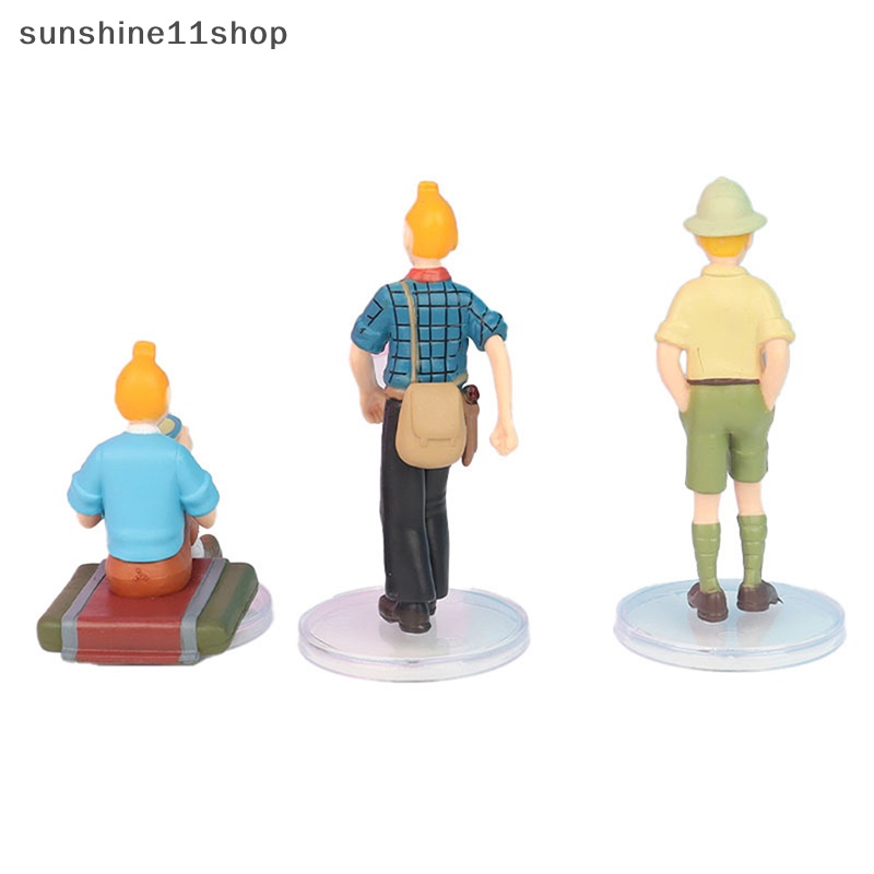 Sho 6pcs /Set 8cm Anime Kartun The Adventures Of Tin Action Figure Lucu Comic Tin Milou Dupont PVC Mainan Hadiah Untuk Anak N