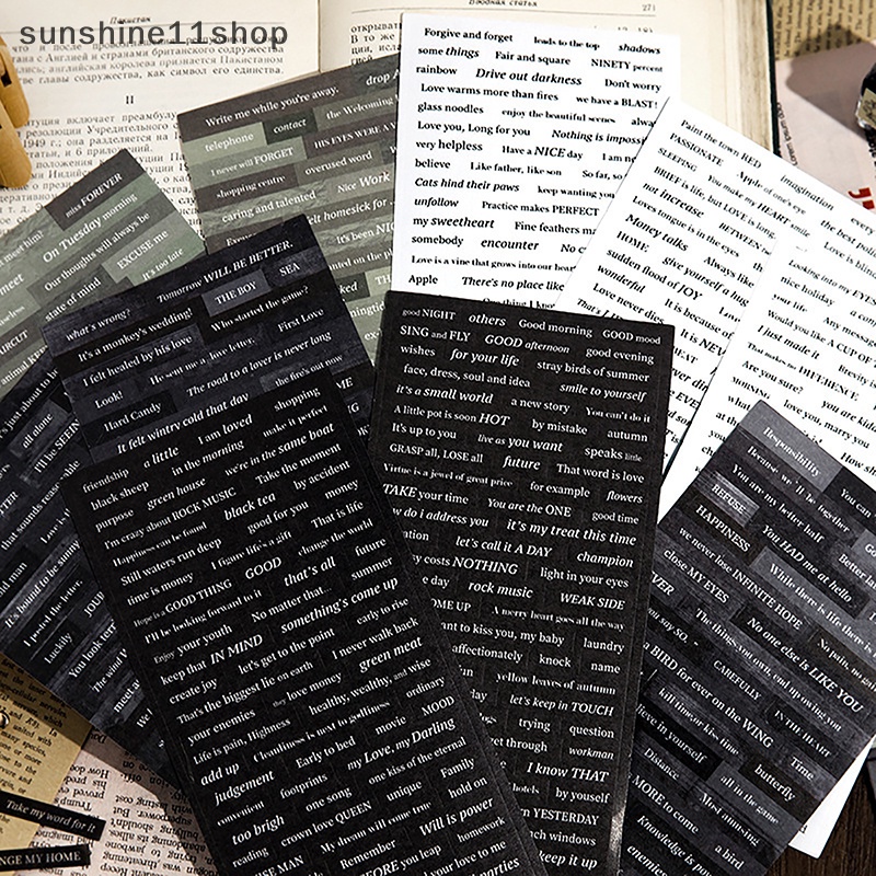 Sho 1set Alfabet Stiker Kreatif Ungkapan Dekorasi Alat Tulis DIY Scrapbooking Perekat Stiker Kutipan Bahasa Inggris Sticker N