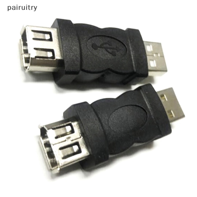 Prt Firewire Ieee1394 6pin Female To USB 2.0 Type A Male Adaptor Adapter Kamera Handphone MP3 Player PDAs Hitam PRT