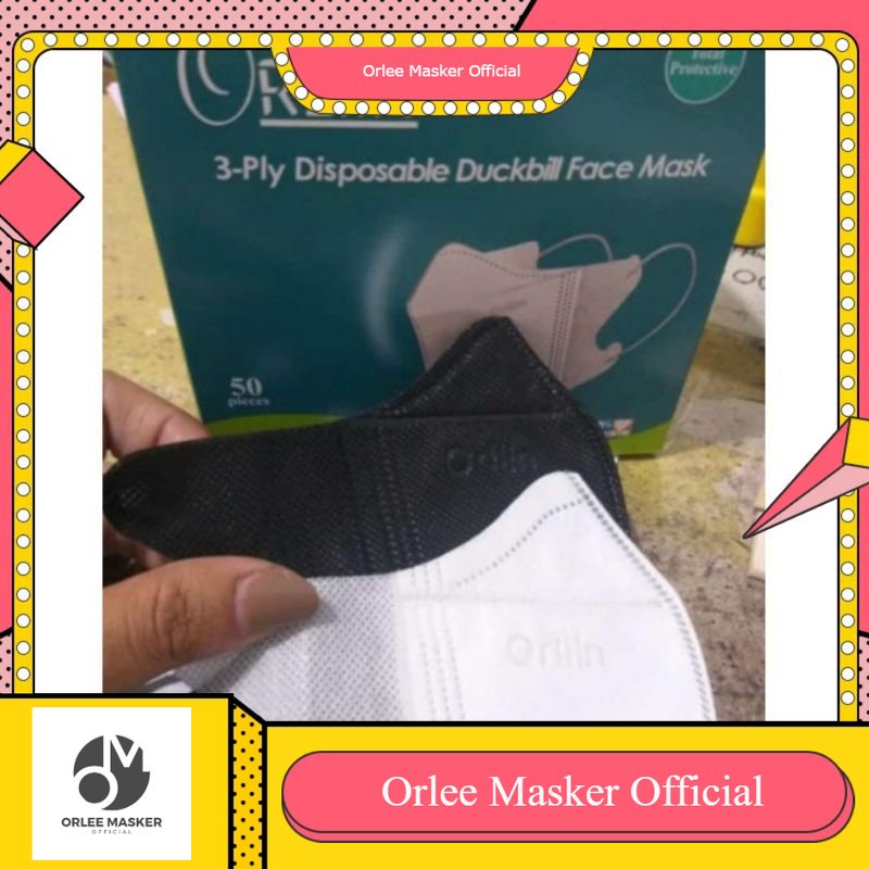 MASKER DUCKBILL BOX ORLIIN (isi 50pcs), buatan masker ORLEE, kemenkes, 3 ply