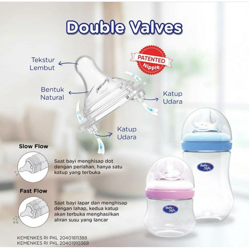 Botol Susu Bayi Baby Safe WN002 Wide Neck Bottle Botol 250ml bpa free botol susu newborn Botol Susu Bayi Botol Susu Anak