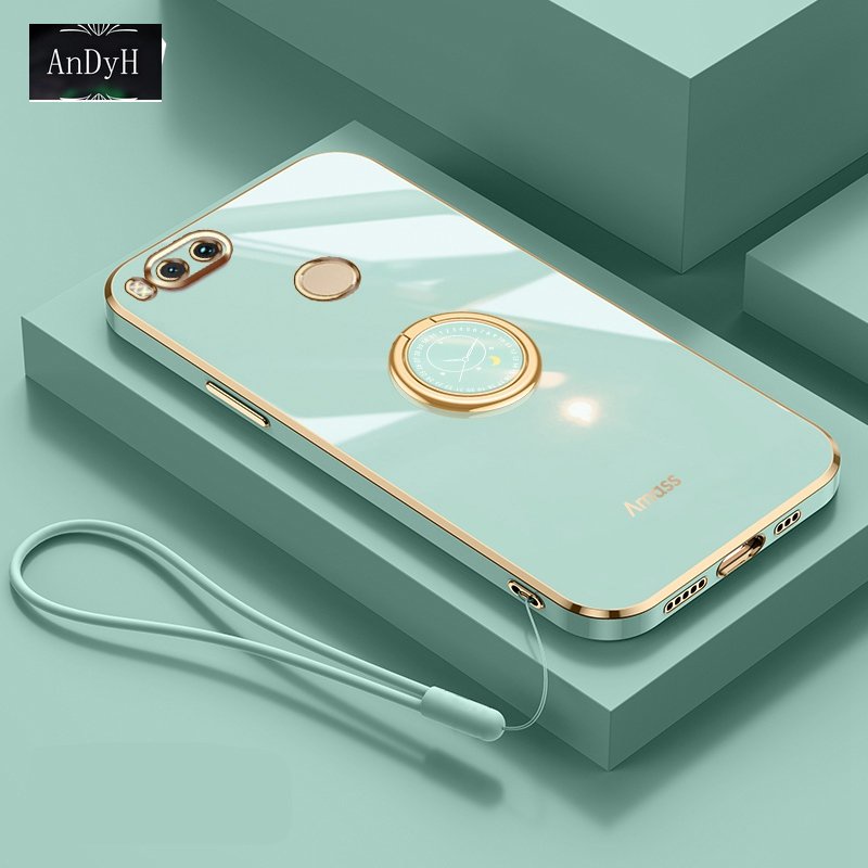 Andyh Casing Ponsel Silikon Ultra Tipis Untuk Xiaomi Mi A1 Mi 5X Deluxe Proteksi Jatuh Pita Emas Dengan Cincin Jam Dan Lanyard Gratis