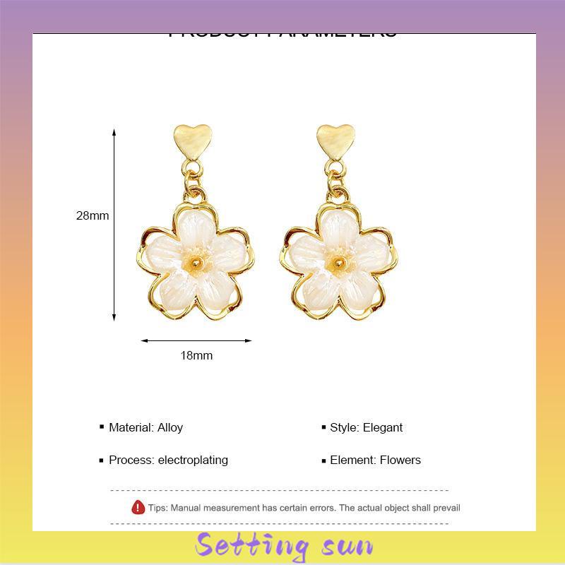 Anting Stud Kristal Bunga Bahan Akrilik Fashion Korea Gaya Untuk Wanita TN