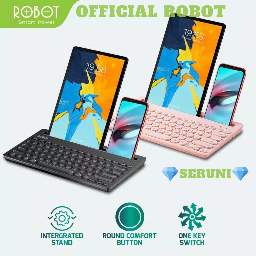 KEYBOARD BLUETOOTH ROBOT KB10 MULTI-DEVICE &amp; 2.4G WIRELESS Original