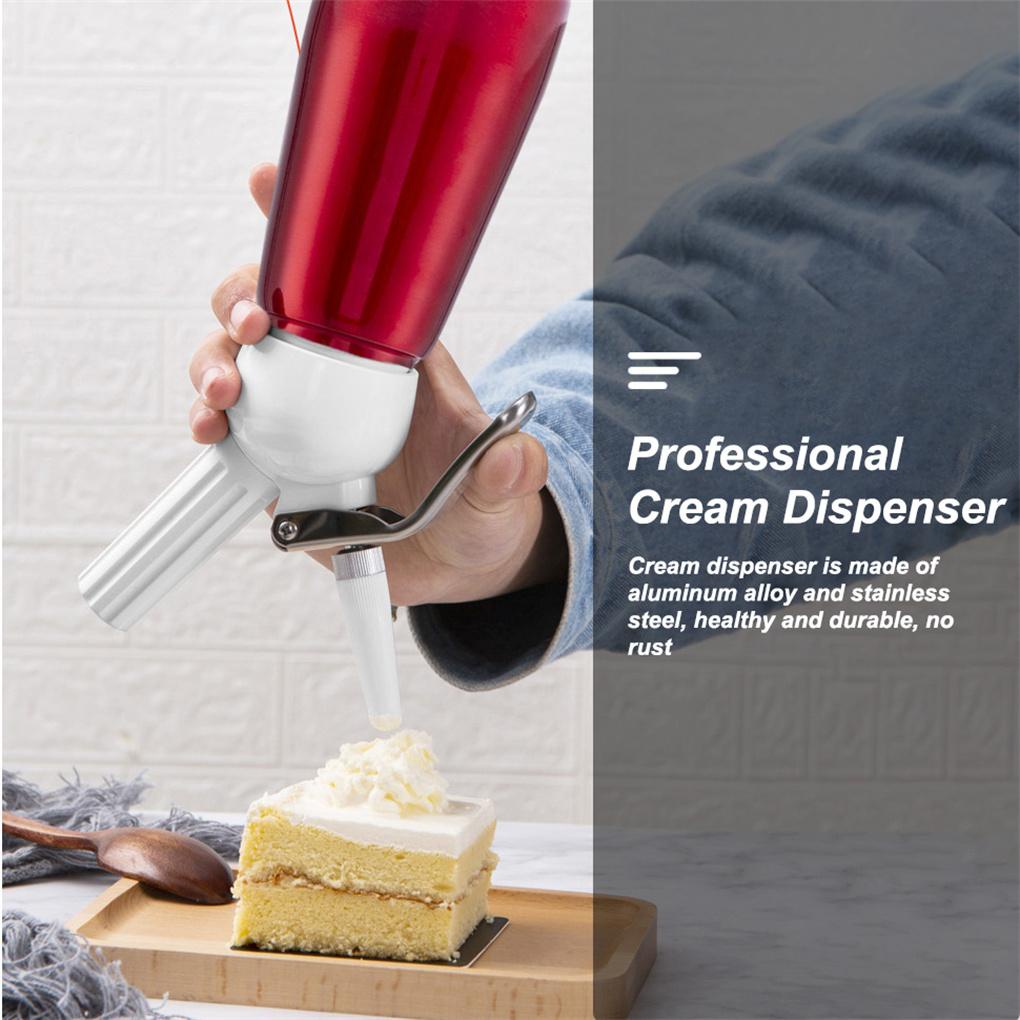 250ml Aluminium Alloy Cream Whipper Dispenser Tutup Krim Dengan Nozel Brush Maker Foaming Gas Whipped Milk Foamer Dekorasi