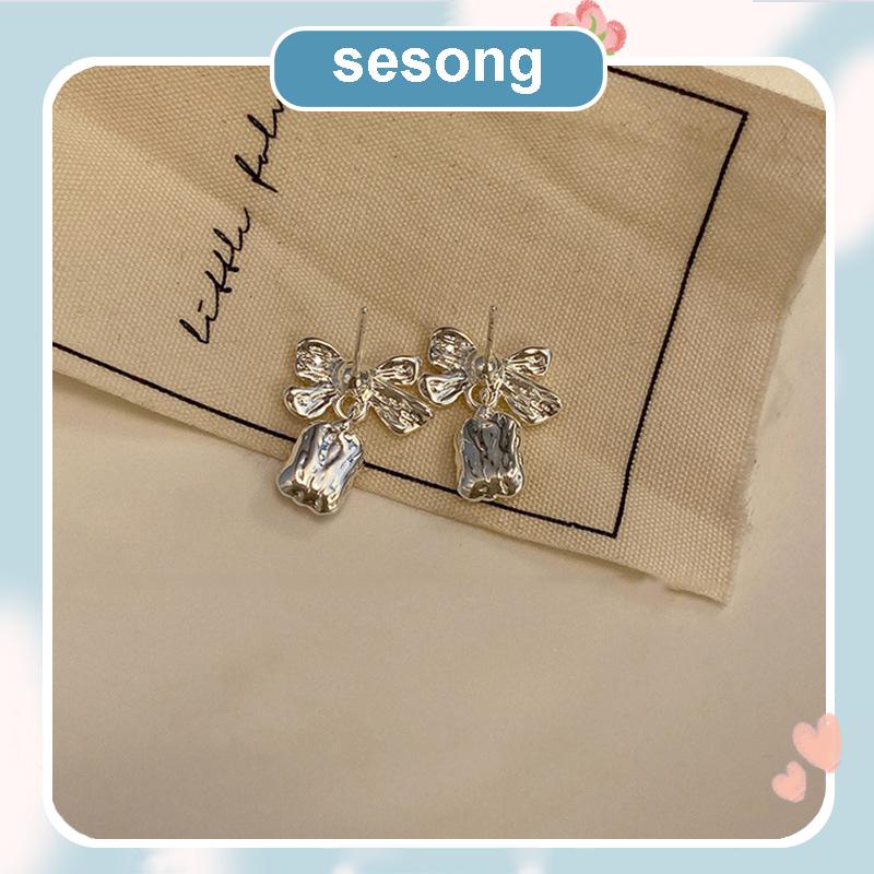 Anting Dasi Kupu-kupu Berlian Zircon Bow Stud Anting Fashion Korea Gaya Untuk Wanita SS