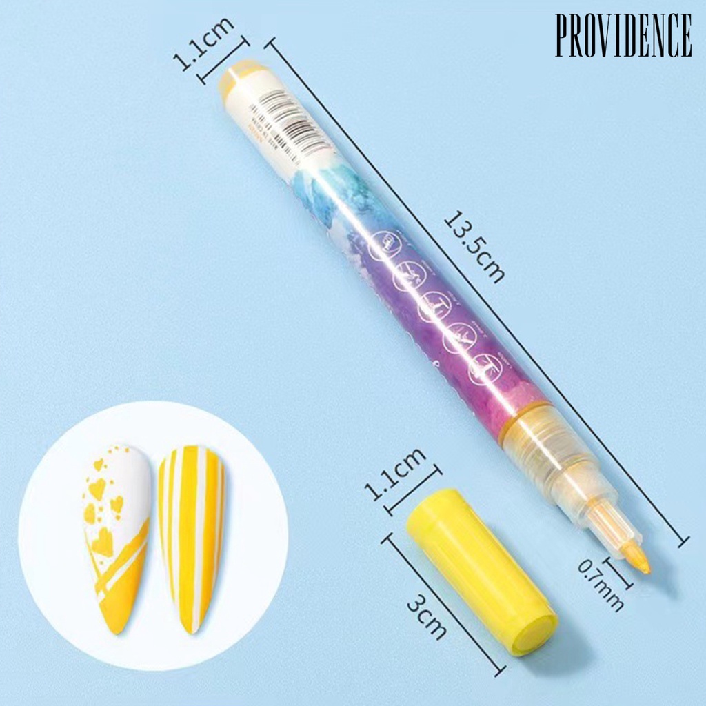 Providence 12Pcs Nail Art Pens Tip Halus Cepat Kering Mudah Operasi Garis Presisi Ultra Tipis Lukisan Kuku Tahan Air Nail Art Graffiti Pen Set Digunakan Di Rumah