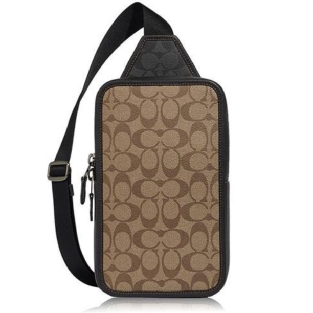 Coach Sullivan Slingbag In Blokced Signature Canvas Khaki