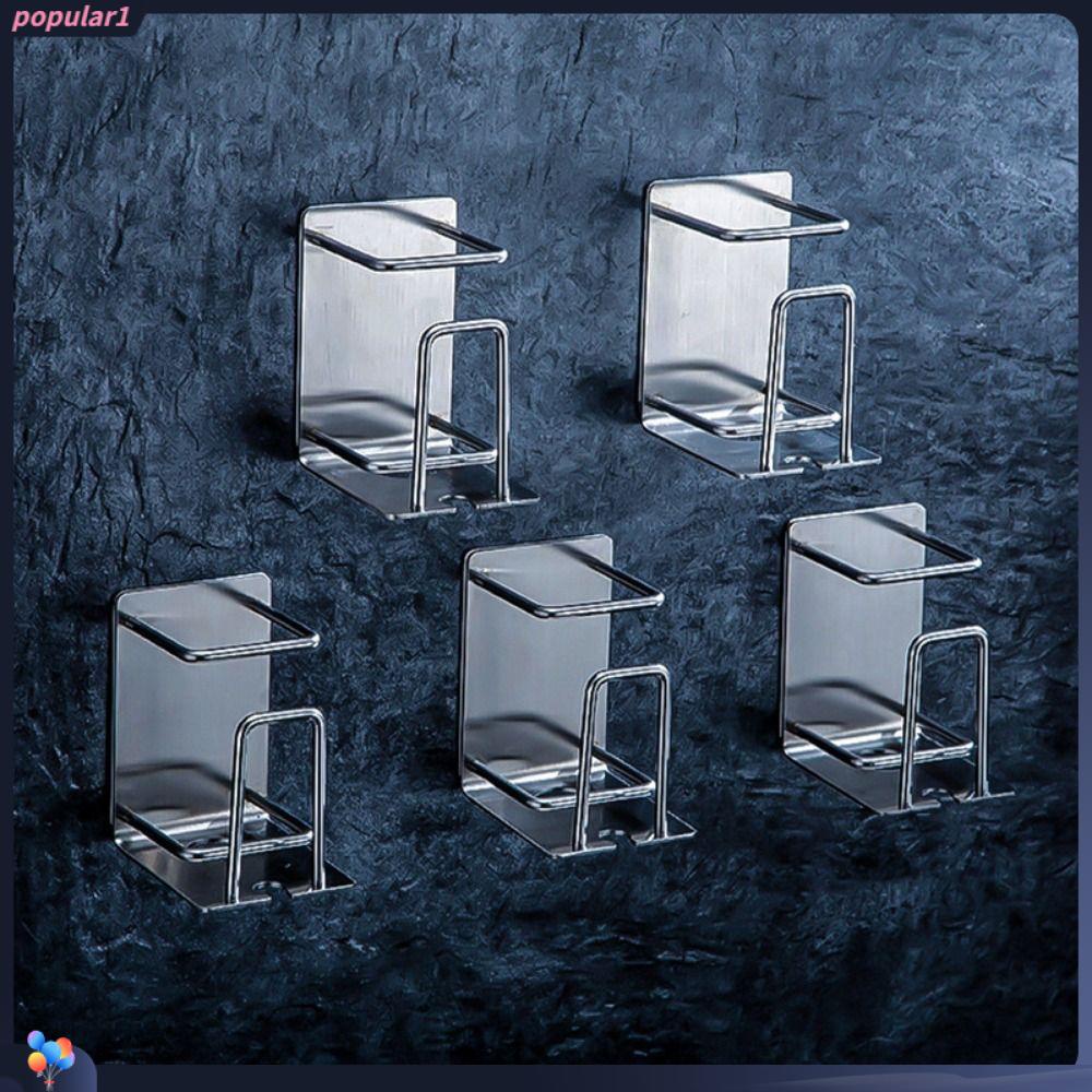Populer Tempat Sikat Gigi Stainless Steel Rak Penyimpanan Tempel Dinding Tempat Odol