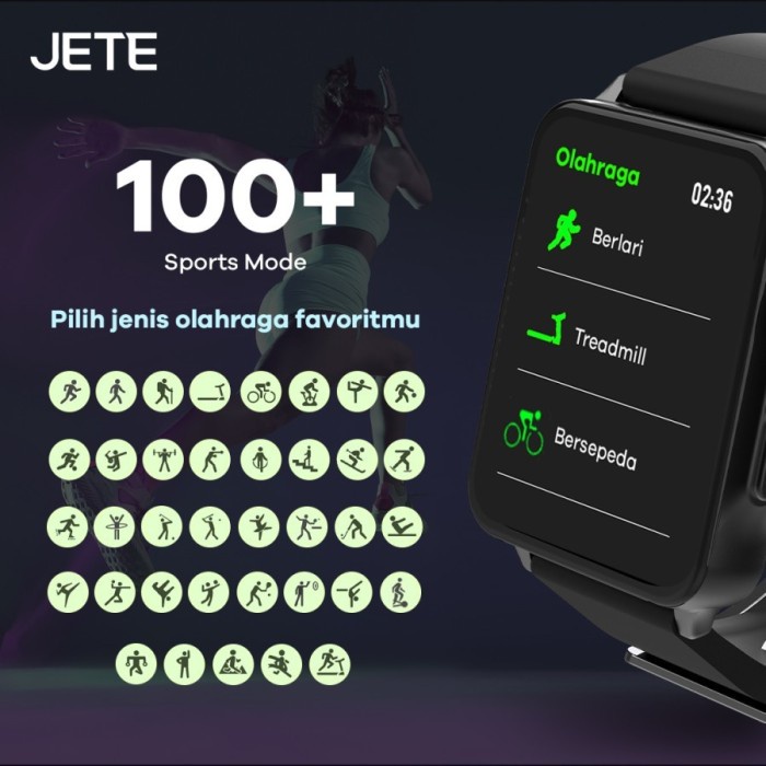 Smartwatch JETE FR12 100 Sport Mode + IPX8 - Garansi 2 Tahun