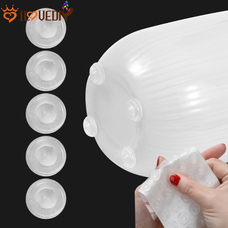 [Fitur] Furniture Anti-Tabrakan Bantalan Anti-slip Keyboard Memperbaiki Stiker Perekat Diri Silika Gel Partikel Dinding Lantai Shock-proof Mute Mat Door Drawer Buffer Guard Pad