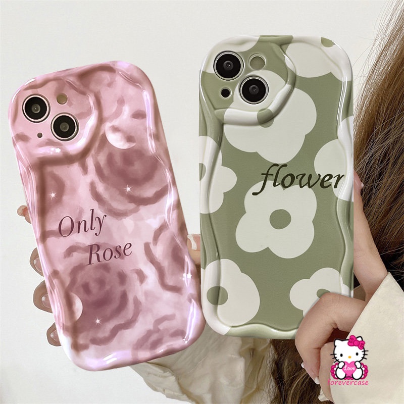 Case Bunga Segar Untuk Redmi9 10 10A 10C 9A 9T A2 A1 9C NFC Redmi Note11 11s 9 10Pro Max10 12 10S 8 POCO M3 Bunga Mawar 3D Bergelombang Pinggiran Melengkung Glossy Tpu Soft Cover