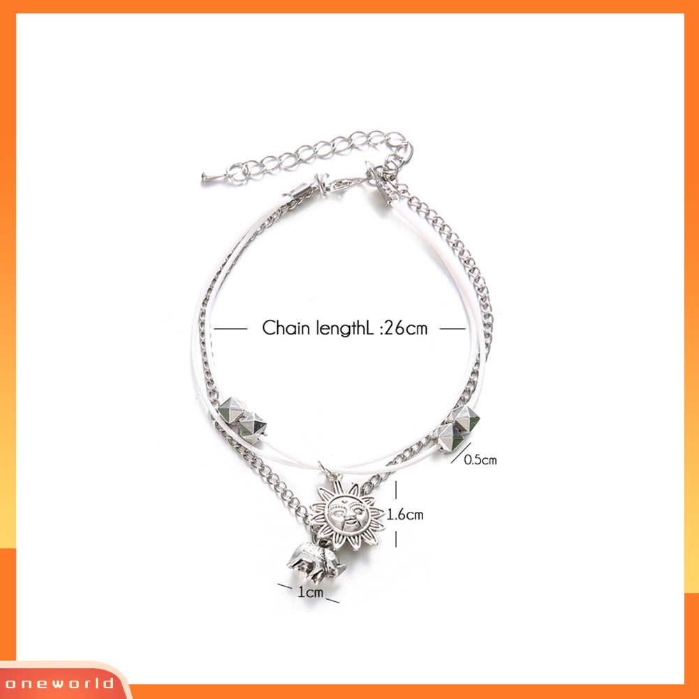 [WOD] Boho Lady Multi Layer Sun Elephant Charm Barefoot Sandal Kaki Gelang Kaki