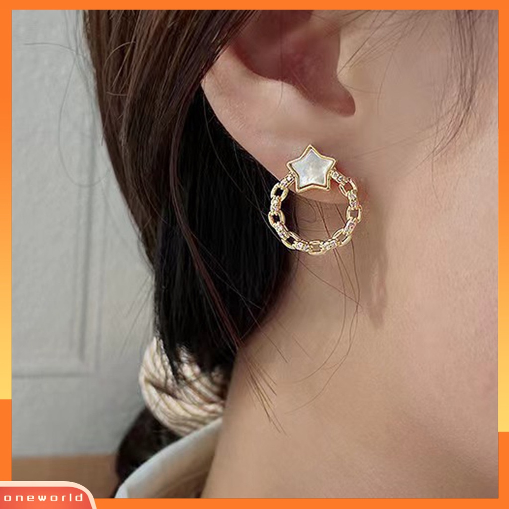 [WOD] 1pasang Ear Studs Elegan Eye-catching Halus Semua Pertandingan Dekorasi Wanita Tidak Teratur Mutiara Imitasi Berlian Imitasi Mengkilap Anting Stud Untuk Pakaian Sehari-Hari